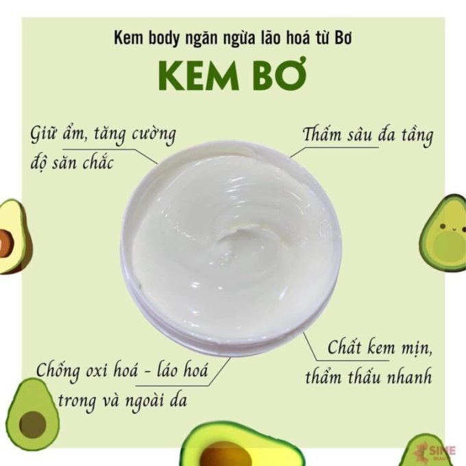 Kem Body Bơ Lá Organic 200g – Dưỡng Da Siêu Trắng Mịn – Hàng Chính Hãng