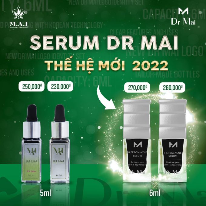 Dr Mai Trị Mụn Nguyên Chất và Dr Mai Mix Saffaron 6ml – Hàng Chính Hãng