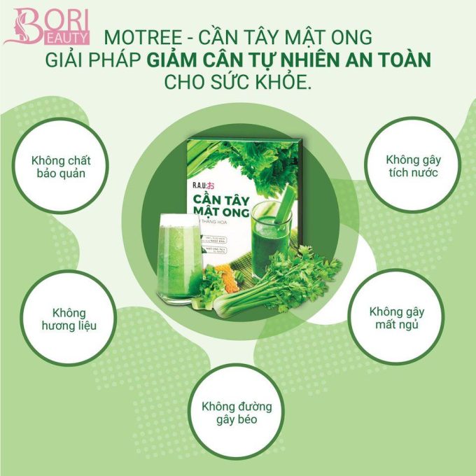 Cần Tây Mật Ong Motree – Hộp 14 Gói – Giảm Cân, Thanh Lọc Cơ Thể