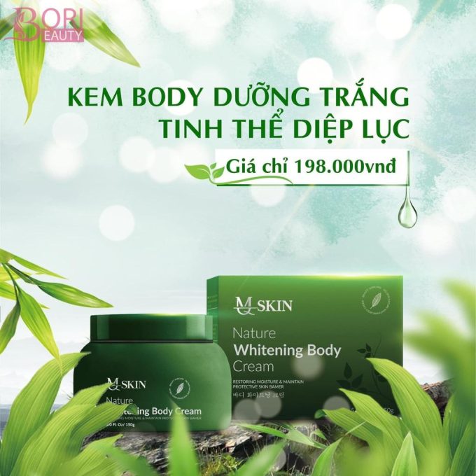 Kem Body Diệp Lục MQ Skin – Kem Body Tinh Thể Diệp Lục 150g – Hàng Chính Hãng