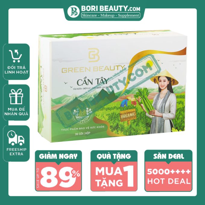 Cần Tây Green Beauty Mẫu Mới – Hộp 36 Gói – Giữ Dáng, Đẹp Da