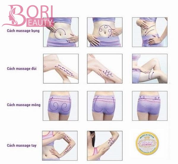 Cách massage Kem Tan Mỡ Cô Bông