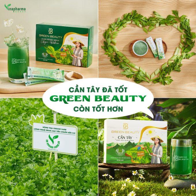 Cần Tây Green Beauty Mẫu Mới – Hộp 36 Gói – Giữ Dáng, Đẹp Da