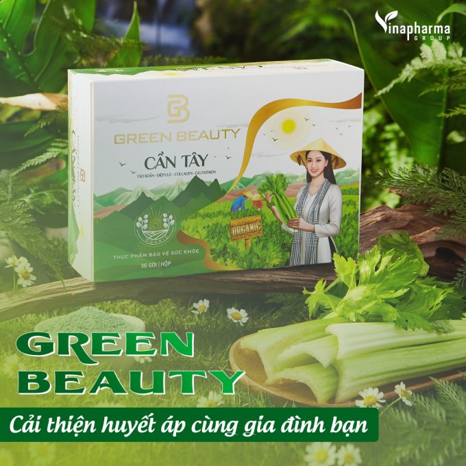 Cần Tây Green Beauty Mẫu Mới – Hộp 36 Gói – Giữ Dáng, Đẹp Da