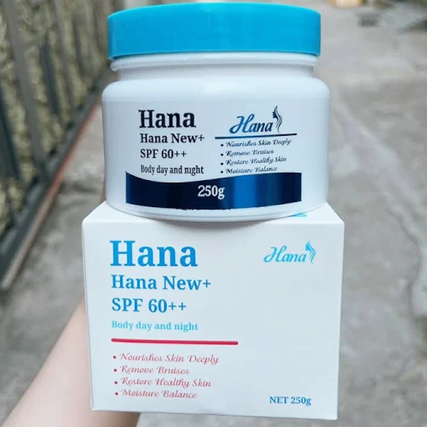 Kem Dưỡng Da Body Hana SPF 60++ 250gr Siêu Trắng Dưỡng – Hàng Chính Hãng