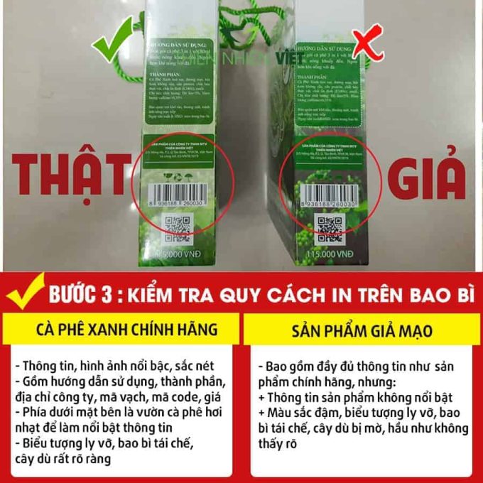 Hướng dẫn phân biệt cà phê xanh chính hãng, thật giả Thiên Nhiên Việt