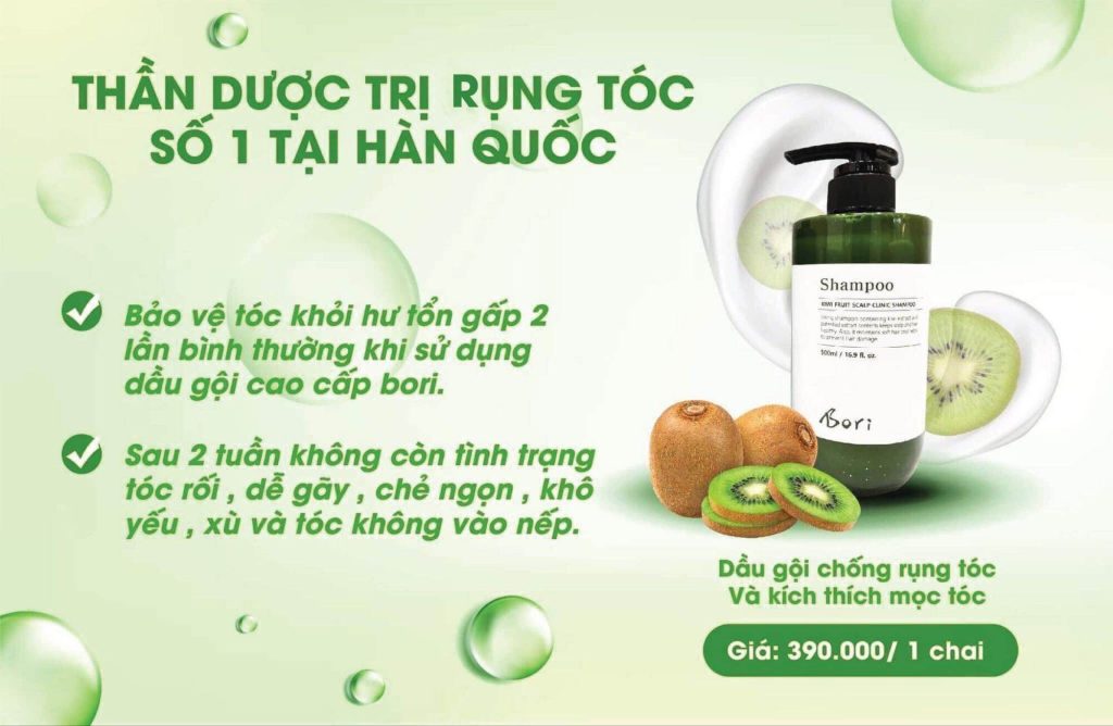 dầu gội trị rụng tóc số 1 hàn quốc bori