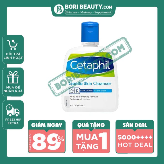 Sữa Rửa Mặt Cetaphil Gentle Skin Cleanser 125ml, 250ml & 500ml – Hàng Chuẩn Chính Hãng