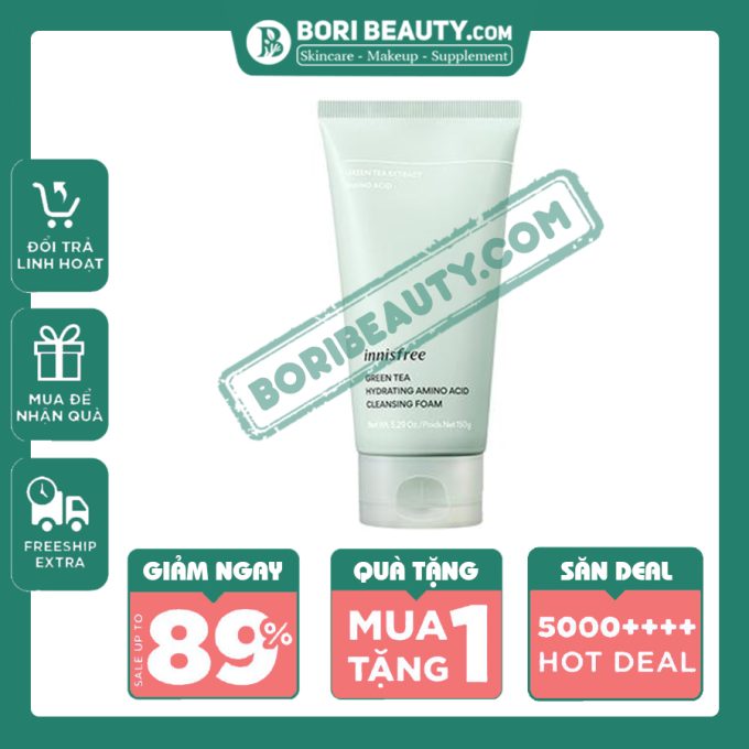 Sữa Rửa Mặt Innisfree Trà Xanh Green Tea Cleansing Foam 150g – Hàng Chính Hãng