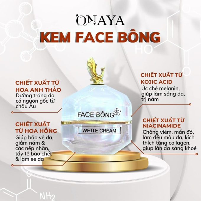 Kem Face Bông ONAYA Chính Hãng – Mua 1 Tặng 2 (Nước Tẩy Trang & Gel Tẩy Tế Bào Chết)