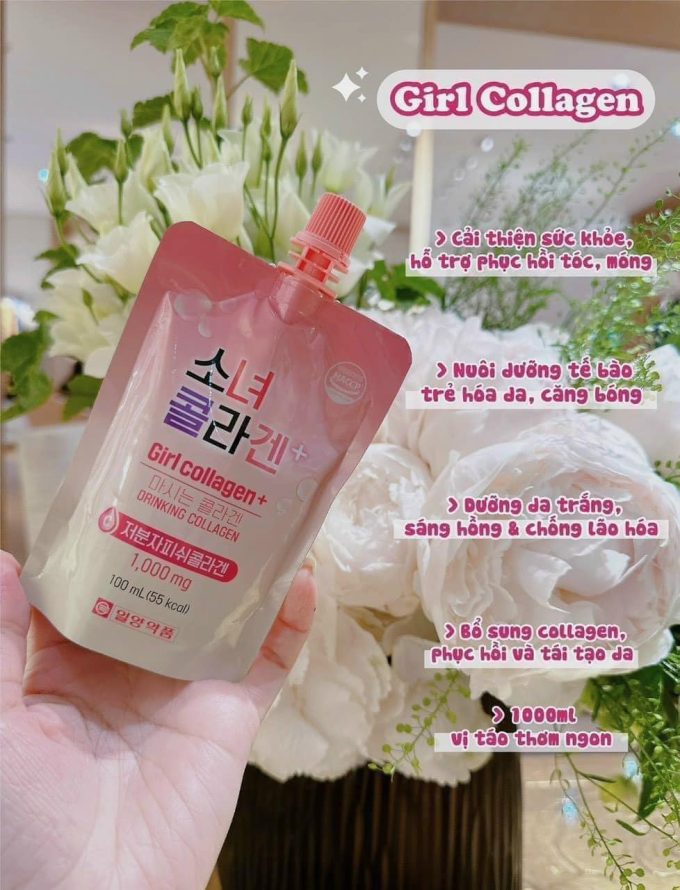 Nước Uống Girl Collagen Hàn Quốc Dạng Túi (Hộp 10 Túi x 100ml) – Làm Đẹp Da, Chống Lão Hóa