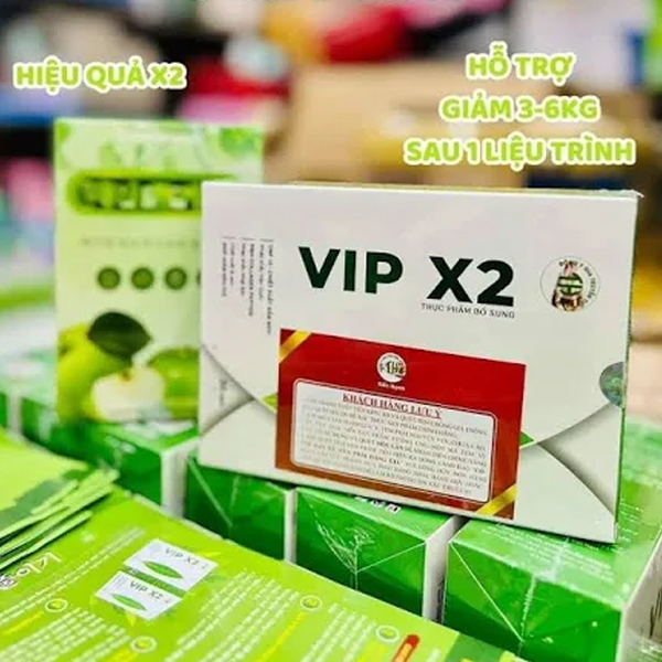 Giảm Cân Vip X2 Tiến Hạnh – Hộp 30 Viên – Tặng Kèm Detox Táo Xanh