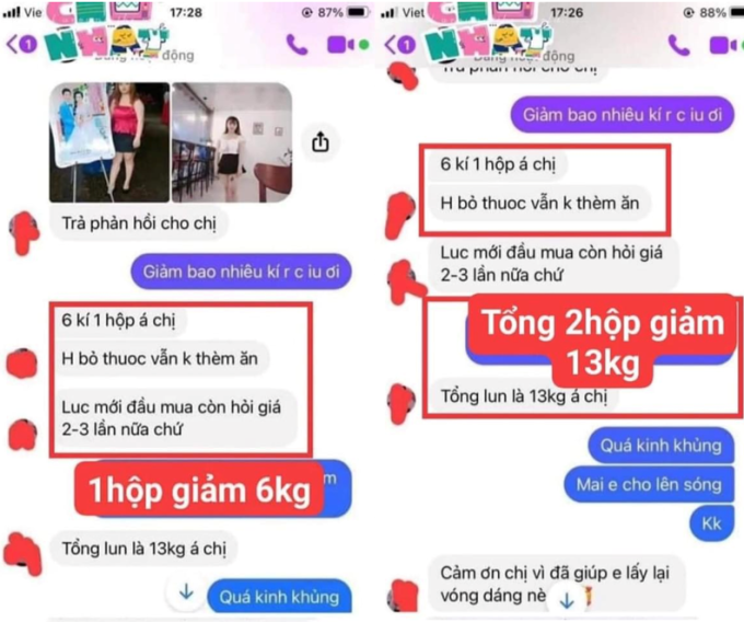 Feadback của khách hàng sử dụng giảm cân Vip X2 Tiến Hạnh