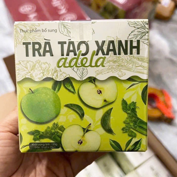 Trà Táo Xanh Thảo Mộc Giảm Cân Kelly – Tặng Kèm Đường Vitamin Ăn Kiêng – Hộp 12 Gói