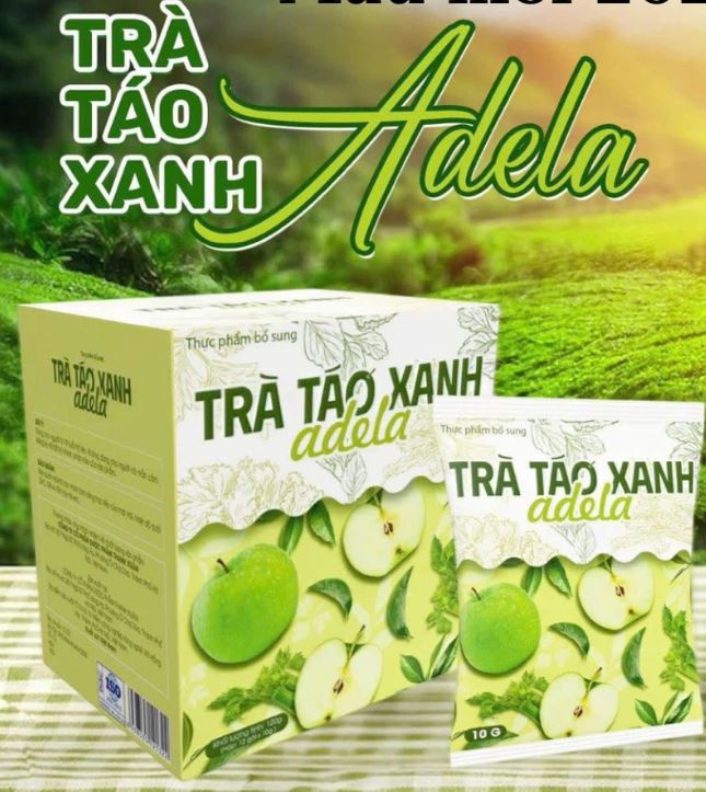 Trà Táo Xanh Thảo Mộc Giảm Cân Kelly – Tặng Kèm Đường Vitamin Ăn Kiêng – Hộp 12 Gói