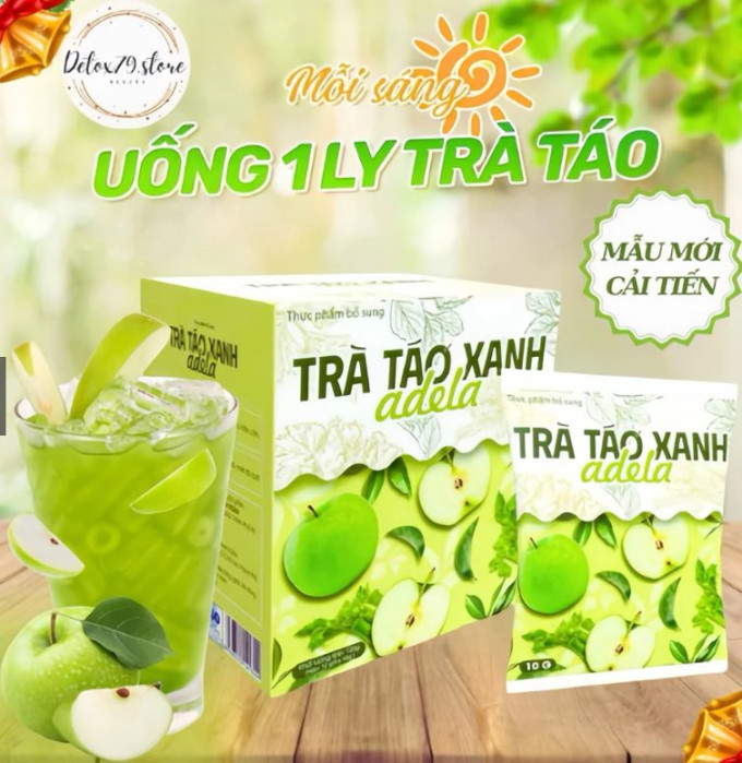 Trà Táo Xanh Thảo Mộc Giảm Cân Kelly – Tặng Kèm Đường Vitamin Ăn Kiêng – Hộp 12 Gói