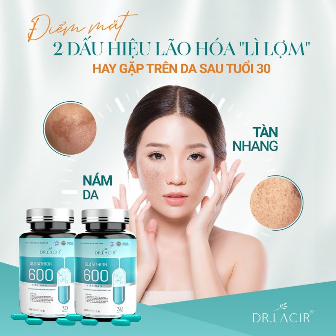 Viên Uống Glutathione 600 Dr Lacir Hộp 30 Viên – Hỗ Trợ Trắng Da, Mờ Nám