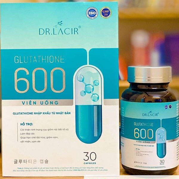 Viên Uống Glutathione 600 Dr Lacir Hộp 30 Viên – Hỗ Trợ Trắng Da, Mờ Nám