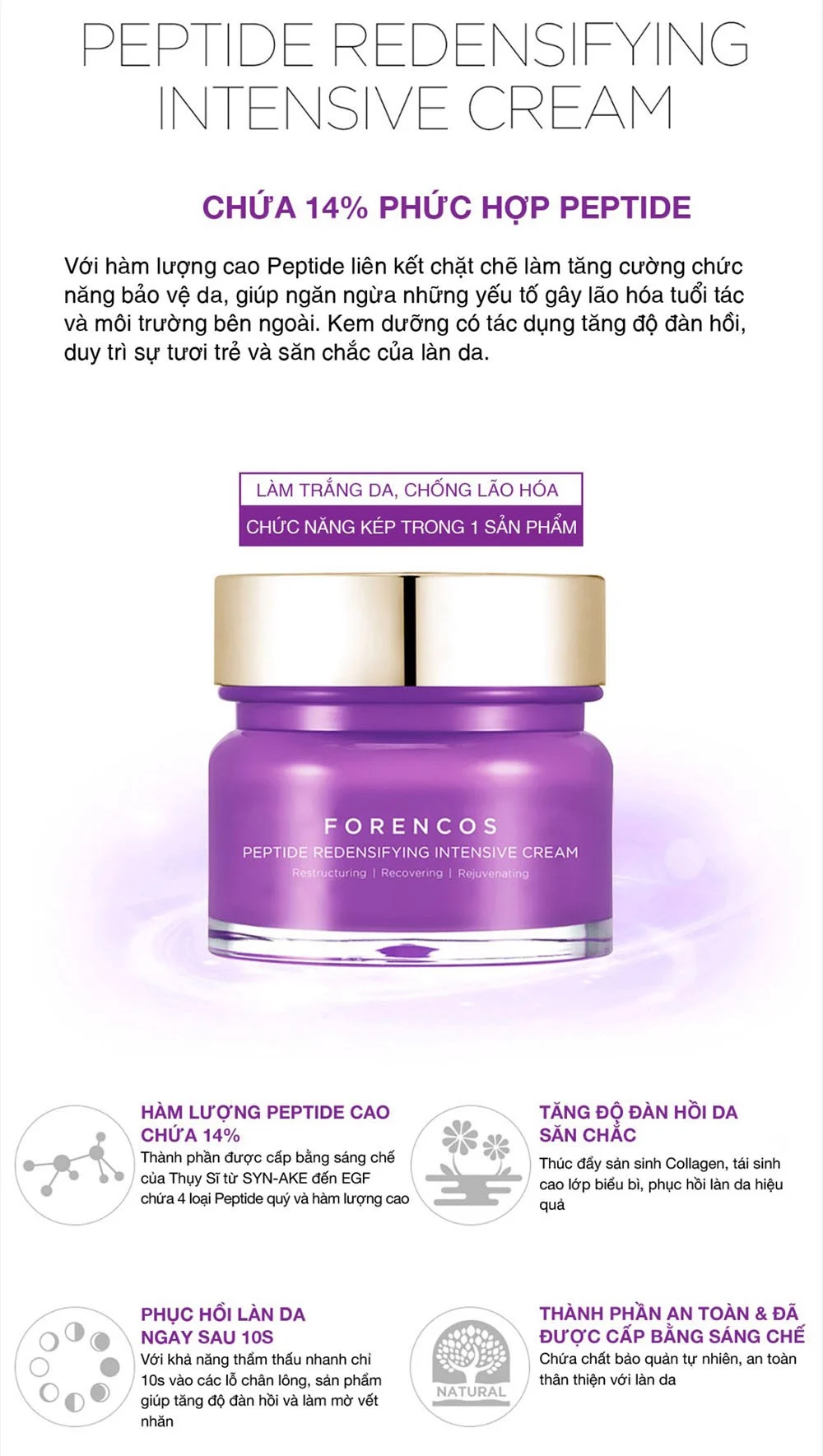 Kem Forencos Redensifying Intensive Cream (màu tím)