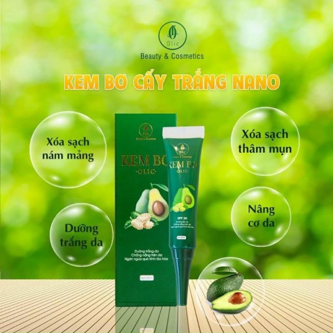 Kem Bơ Cấy Trắng Nano Olic – Kem Truyền Trắng, Dưỡng Da Căng Bóng – Hàng Chính Hãng