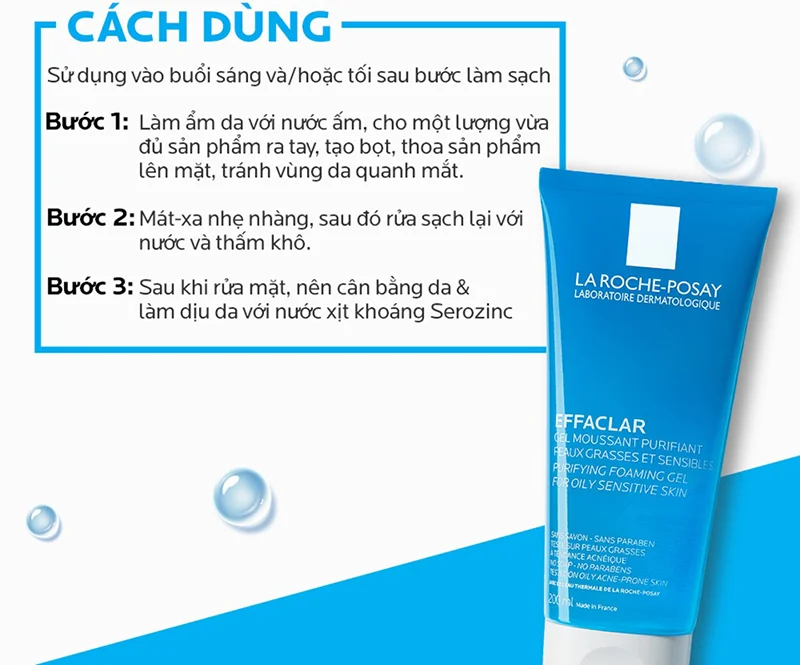 Gel Rửa Mặt Tạo Bọt Làm Sạch Dành Cho Da Dầu La Roche Posay 400ml – Hàng Chính Hãng