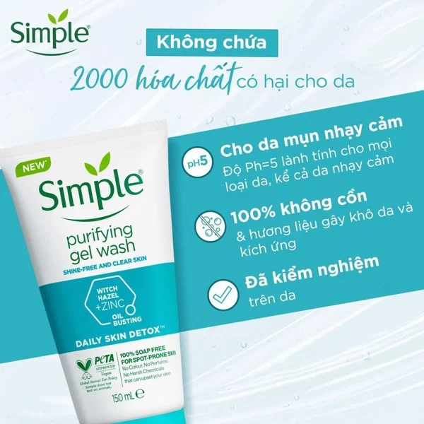 Sữa Rửa Mặt Simple Purifying Gel Wash