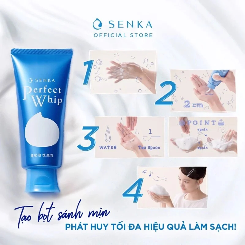 Hướng dẫn sử dụng Sữa Rửa Mặt Senka