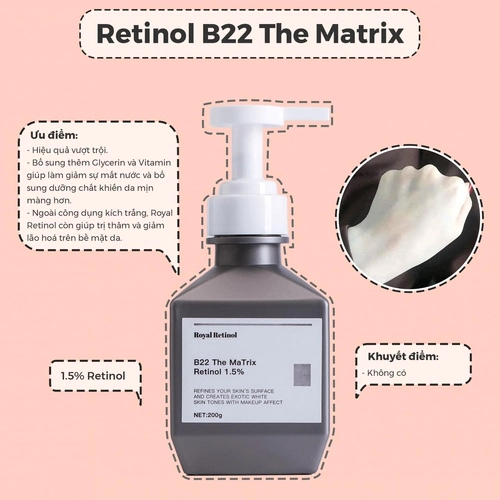 Kem Body B22 The Matrix Retinol 1.5 – Chai 200g – Dưỡng Trắng Da Hiệu Quả