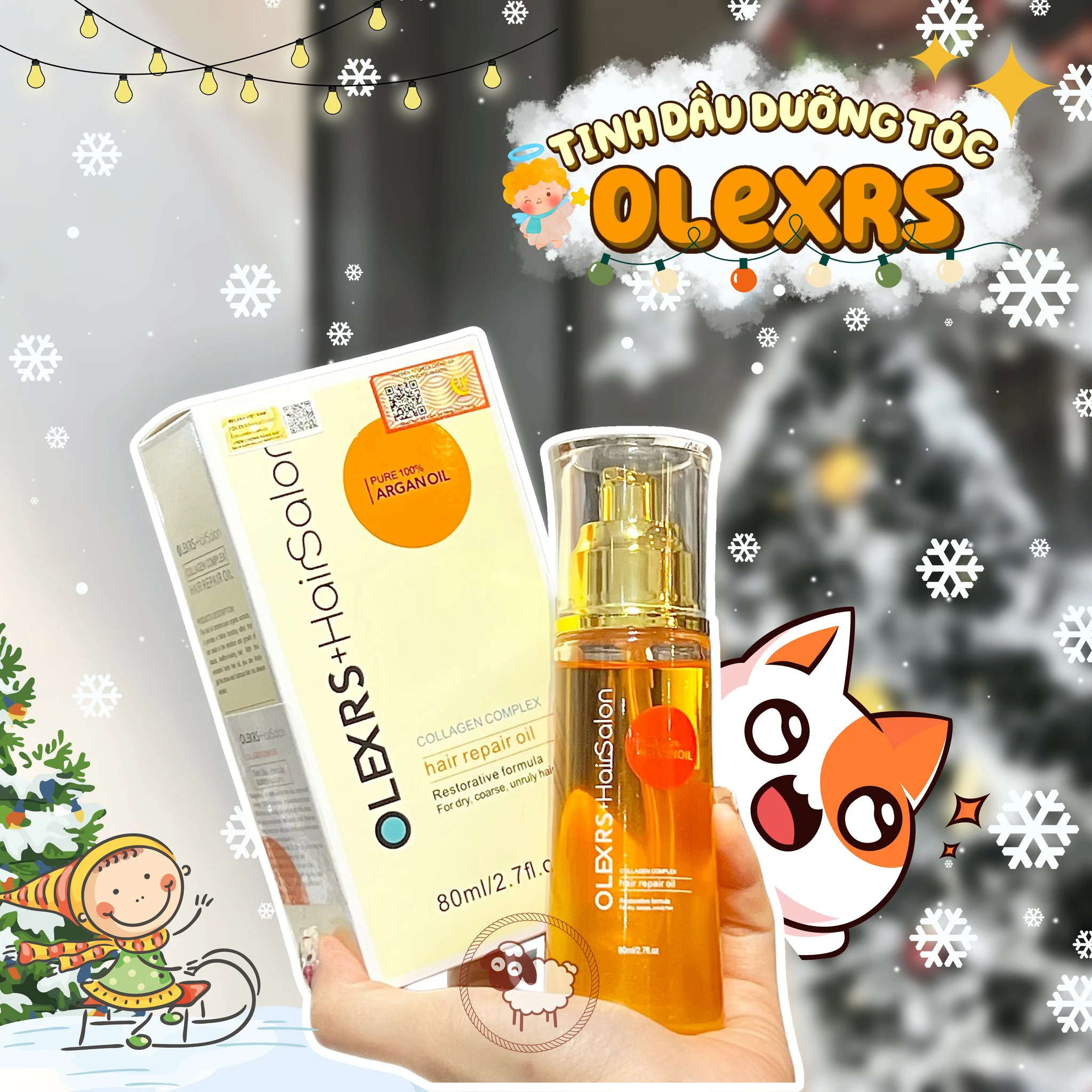 Tinh Dầu Dưỡng Tóc Olexrs Hair Salon Collagen Complex Phục Hồi Hư Tổn 80ml