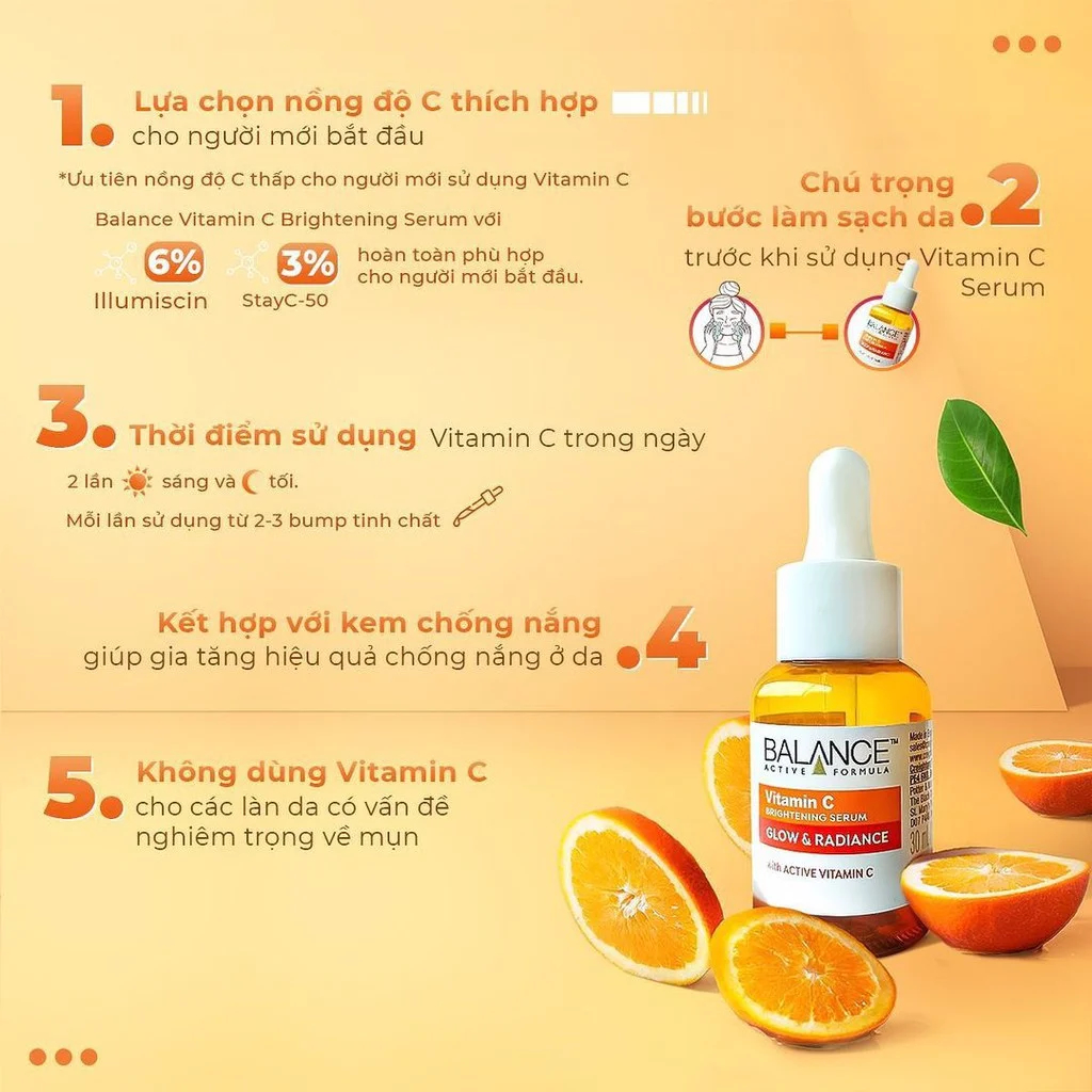 Hướng dẫn sử dụng Serum Vitamin C Balance