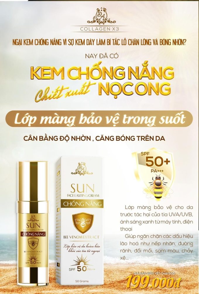 Công dụng Kem Chống Nắng Nọc Ong Collagen X3