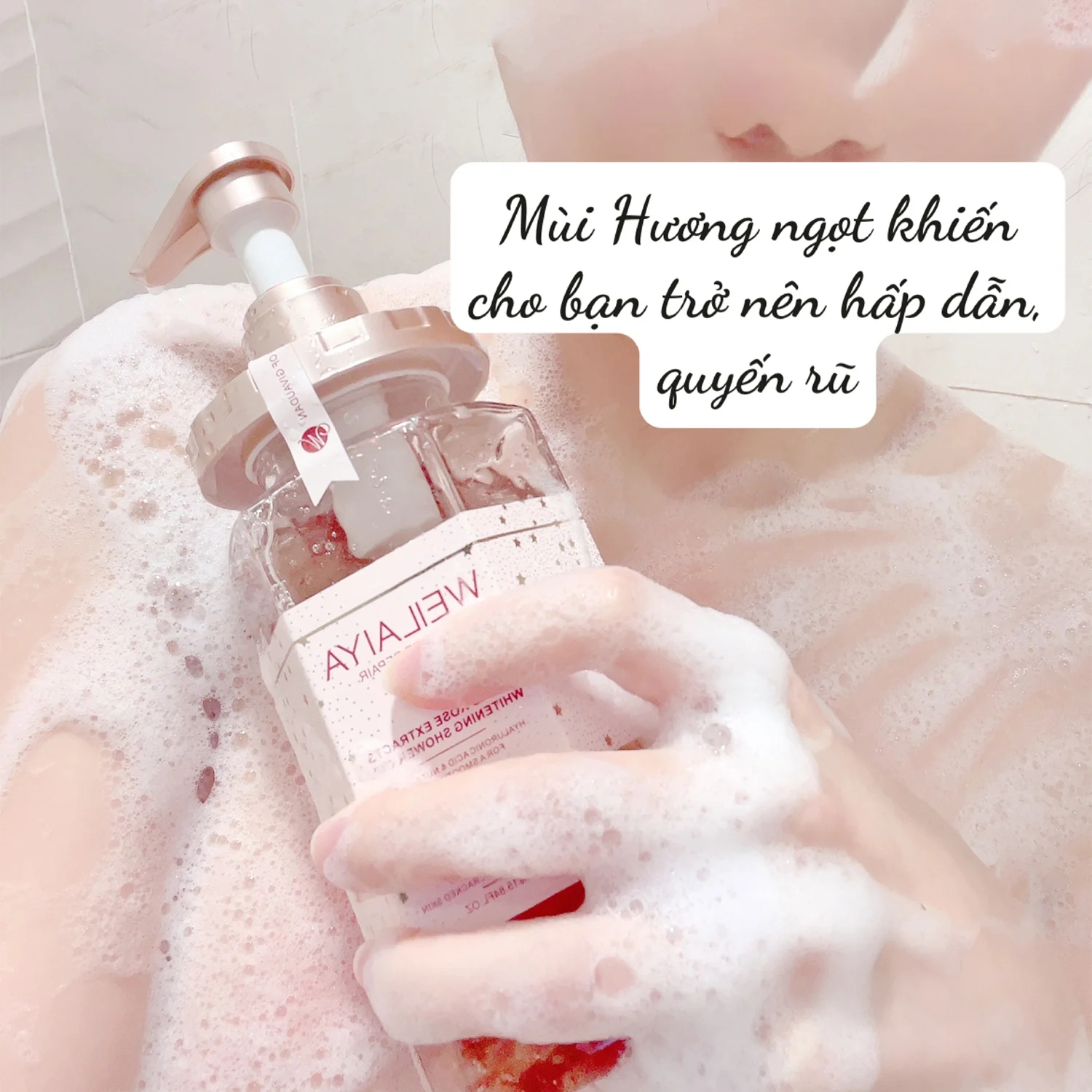 Sữa Tắm Weilaiya Hoa Hồng Damask 450ml – Hàng Chuẩn Chính Hãng