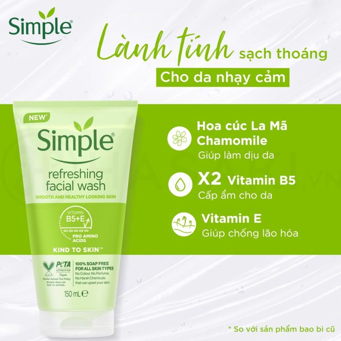 Sữa Rửa Mặt Simple 150ml