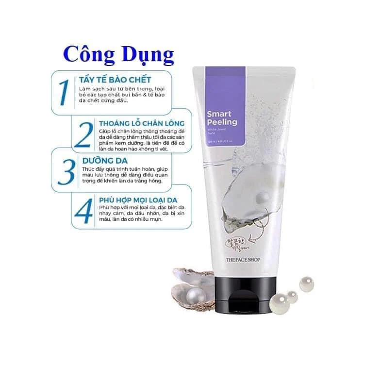 Tẩy Da Chết Ngọc Trai The Face Shop Shop Smart Peeling 120ml – Hàng Chính Hãng