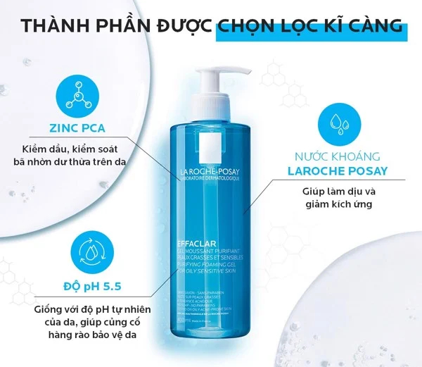 Gel Rửa Mặt Tạo Bọt Làm Sạch Dành Cho Da Dầu La Roche Posay 400ml – Hàng Chính Hãng