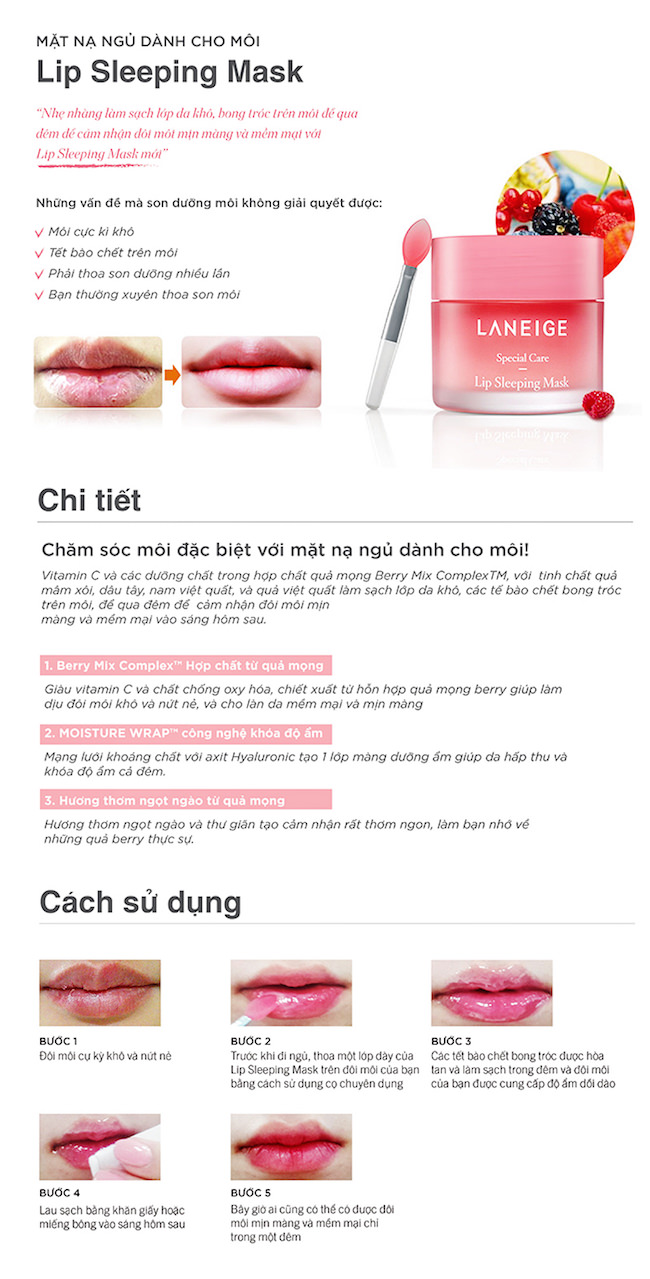 Hướng dẫn sử dụng Ủ Môi Laneige