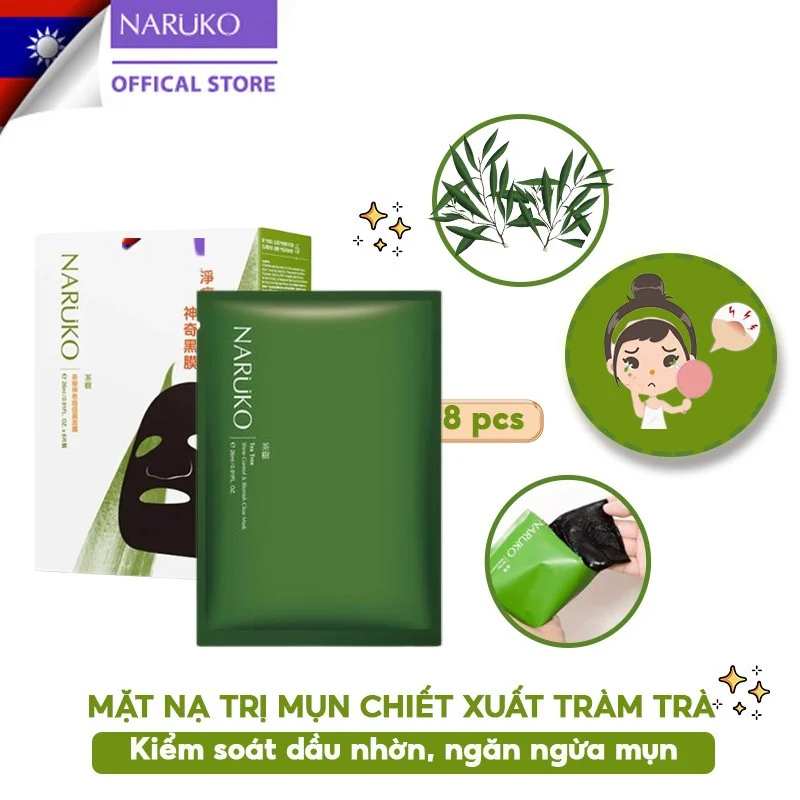 Mặt Nạ Naruko Tinh Chất Tràm Trà Hộp 8 Miếng – Hàng Chính Hãng