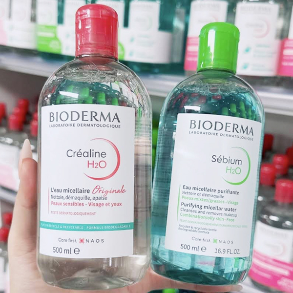 Nước Tẩy Trang Bioderma 500ml – Đủ 2 Loại Nắp Xanh & Nắp Hồng – Hàng Chuẩn Chính Hãng