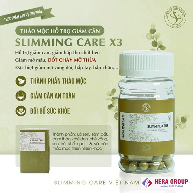 Giảm Cân Slimming Care X3 – Hộp 30 Viên – Tặng Kèm Detox – Hàng Chính Hãng