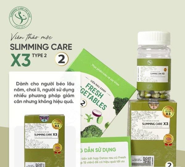 Giảm Cân Slimming Care X3 – Hộp 30 Viên – Tặng Kèm Detox – Hàng Chính Hãng