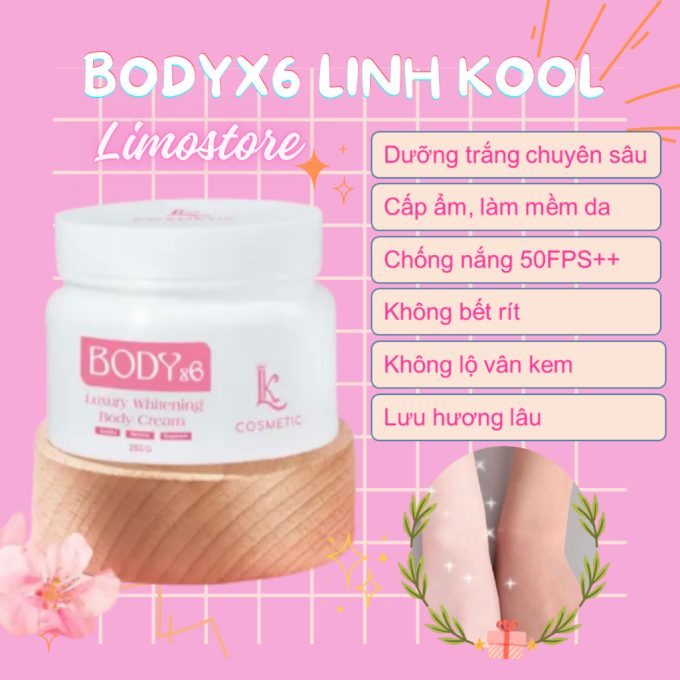 Kem Body Luxury X6 Linh Kool 250g – Dưỡng Trắng Da Chuyên Sâu, Chống Nắng – Hàng Chính Hãng