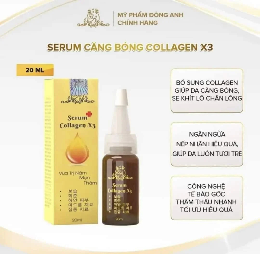 Serum Collagen X3 Đông Anh – Vua Trị Nám, Mụn, Thâm – Hàng Chuẩn Chính Hãng