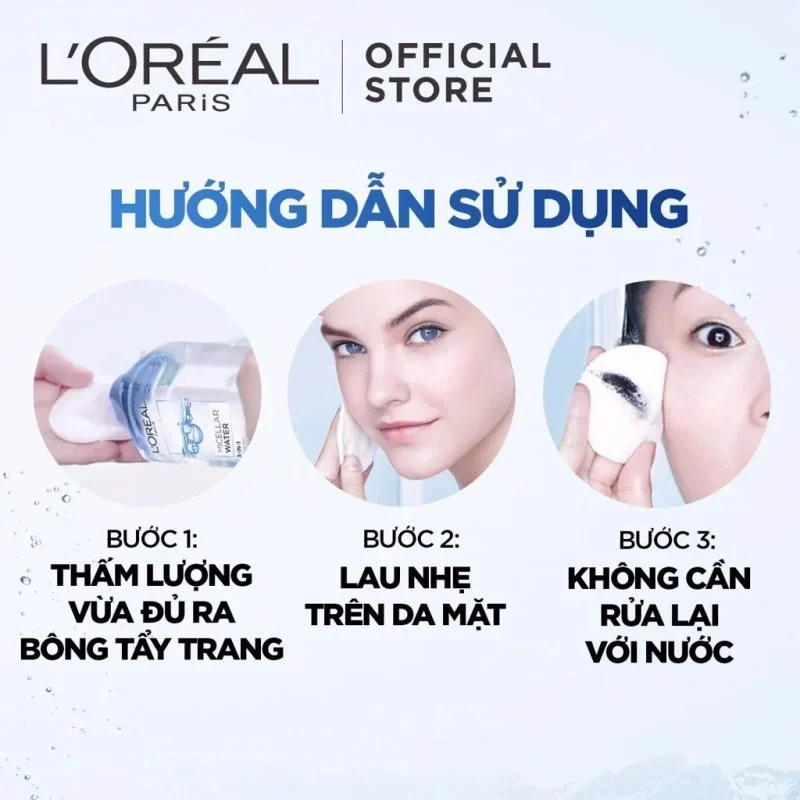 Nước Tẩy Trang Loreal 400ml – Làm Sạch Sâu Lớp Trang Điểm, Có Đủ 3 Loại