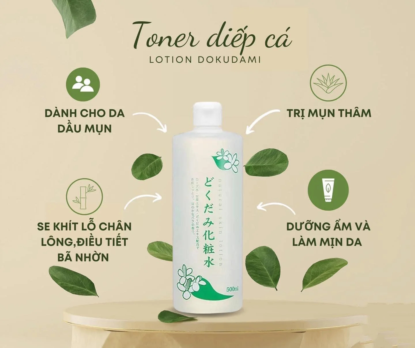 Toner Diếp Cá Dokudami Natural Skin Lotion Nhật 500ml – Hàng Chính Hãng