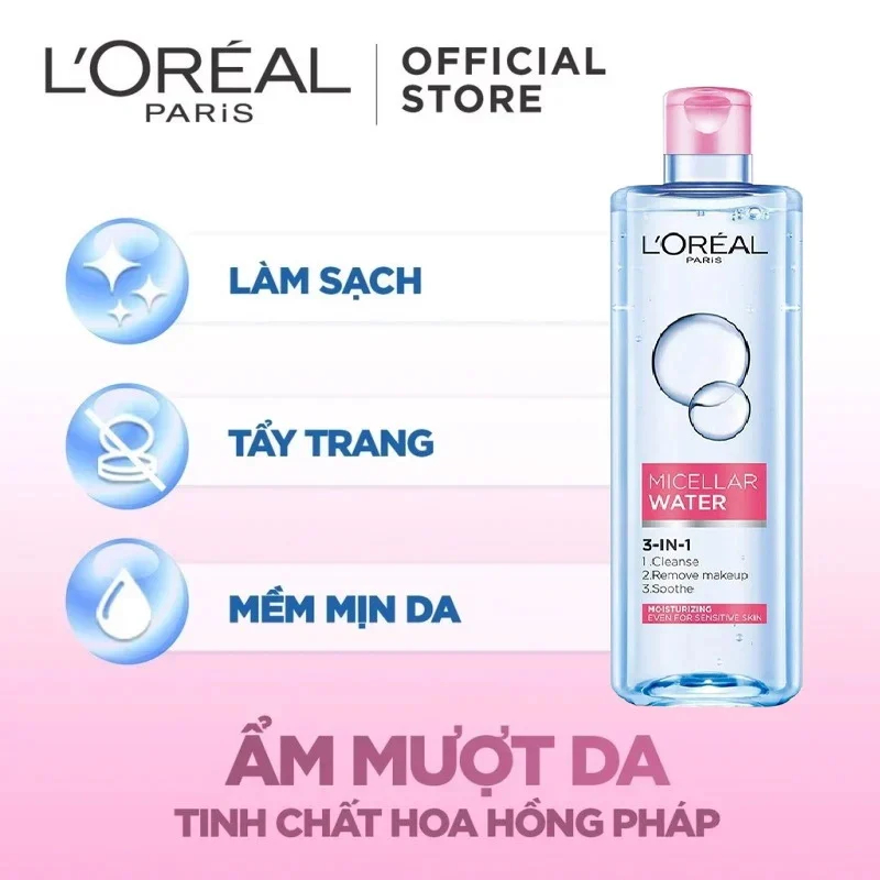 Nước Tẩy Trang Loreal 400ml – Làm Sạch Sâu Lớp Trang Điểm, Có Đủ 3 Loại