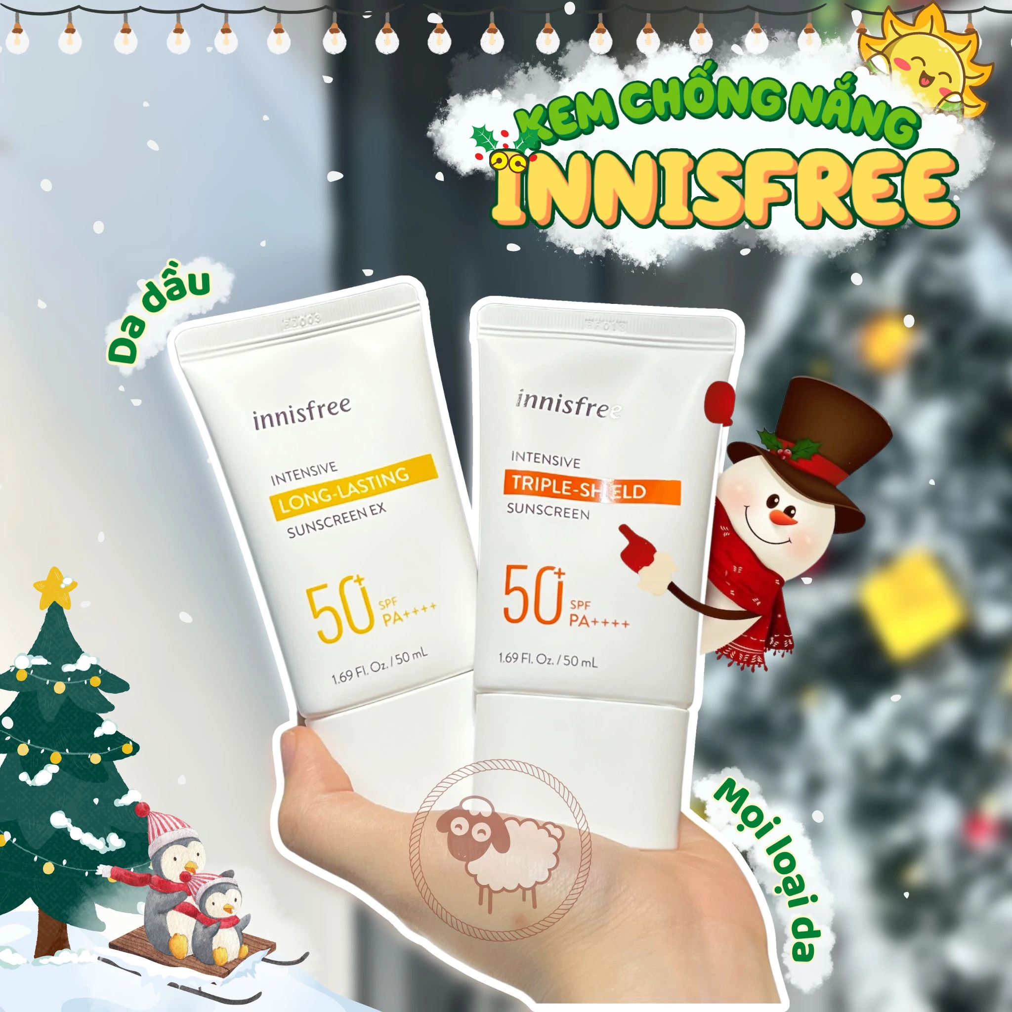 Kem Chống Nắng Innisfree Triple Shield SPF50+ PA++++ 50ml