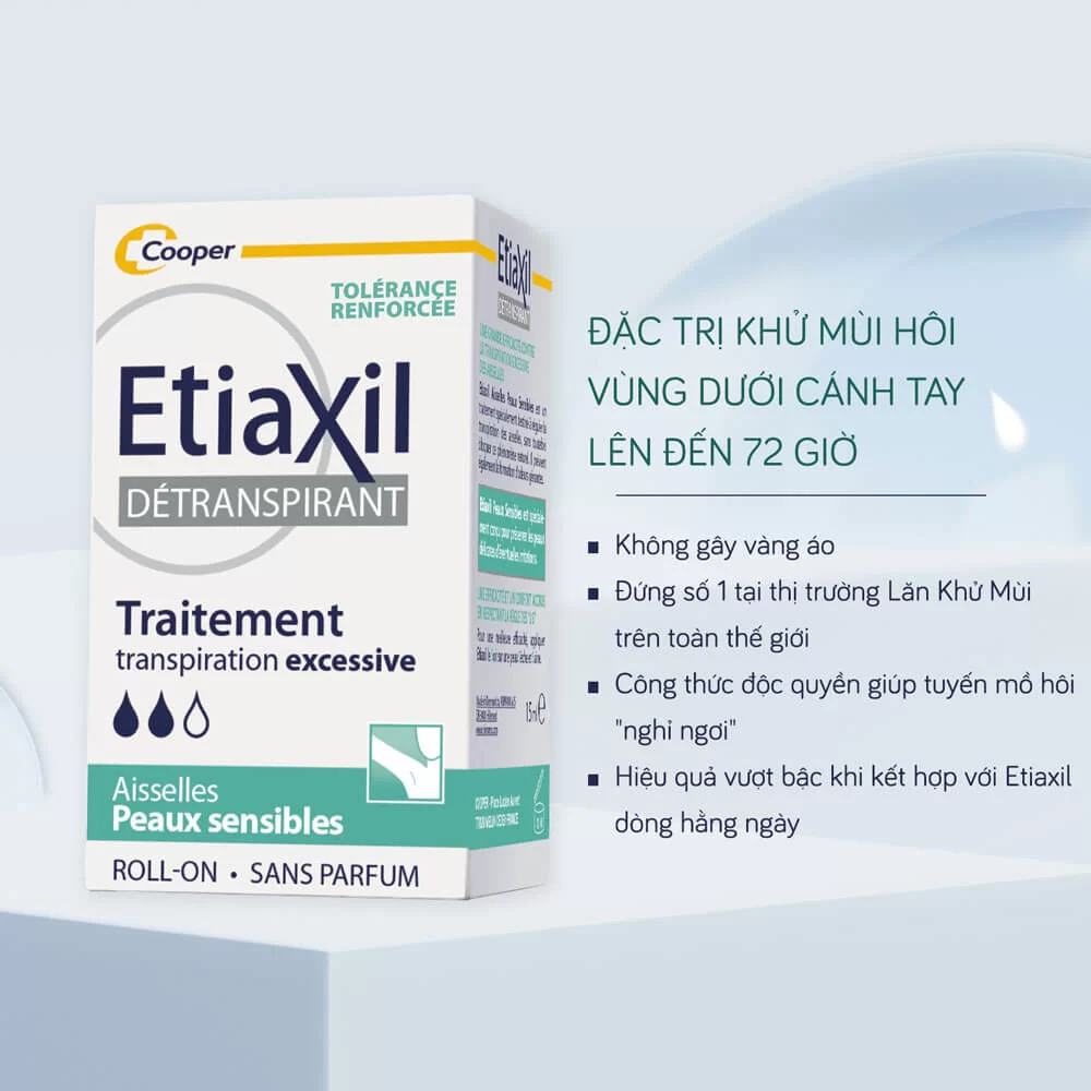 Lăn Khử Mùi Etiaxil 15ml – Ngăn Tiết Mồ Hôi, Khử Mùi Hiệu Quả