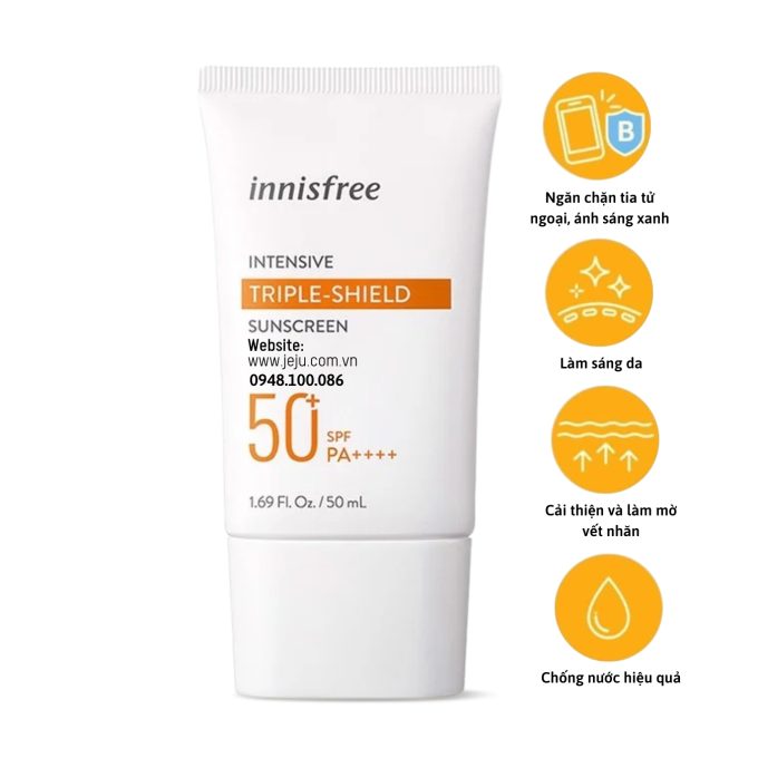 Kem Chống Nắng Innisfree Triple Shield SPF50+ PA++++ 50ml