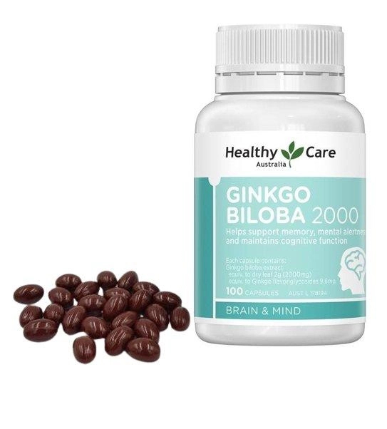 Bổ não Ginkgo Biloba Healthy Care Úc 2000mg