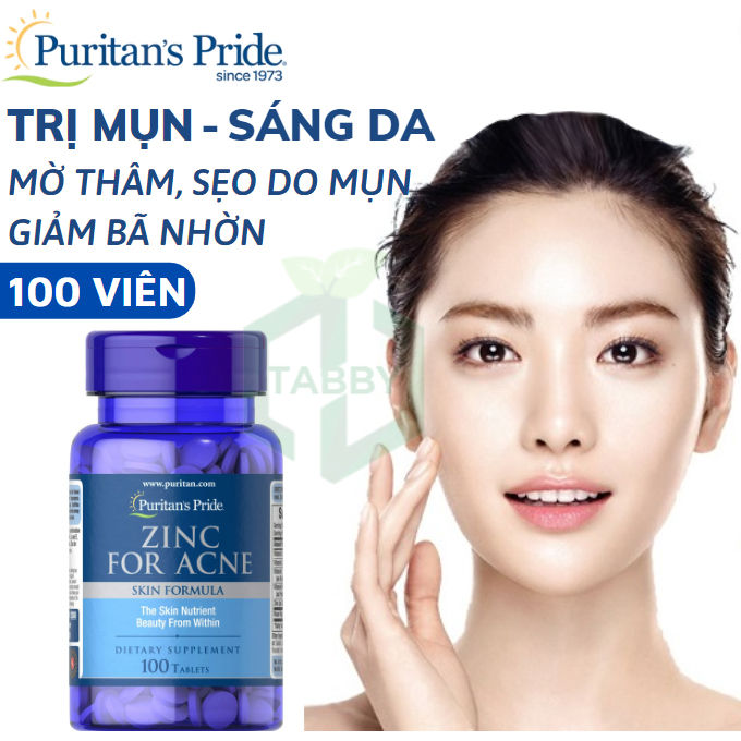 Viên Kẽm Trị Mụn Zinc For Acne Puritan’s Pride 100 Viên Của Mỹ – Hàng Chính Hãng